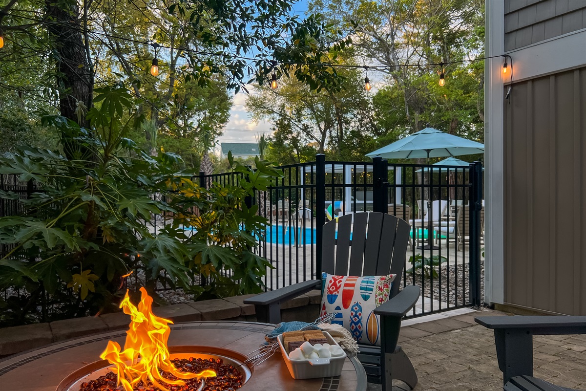 And every perfect day can end under the lights at the fire pit!