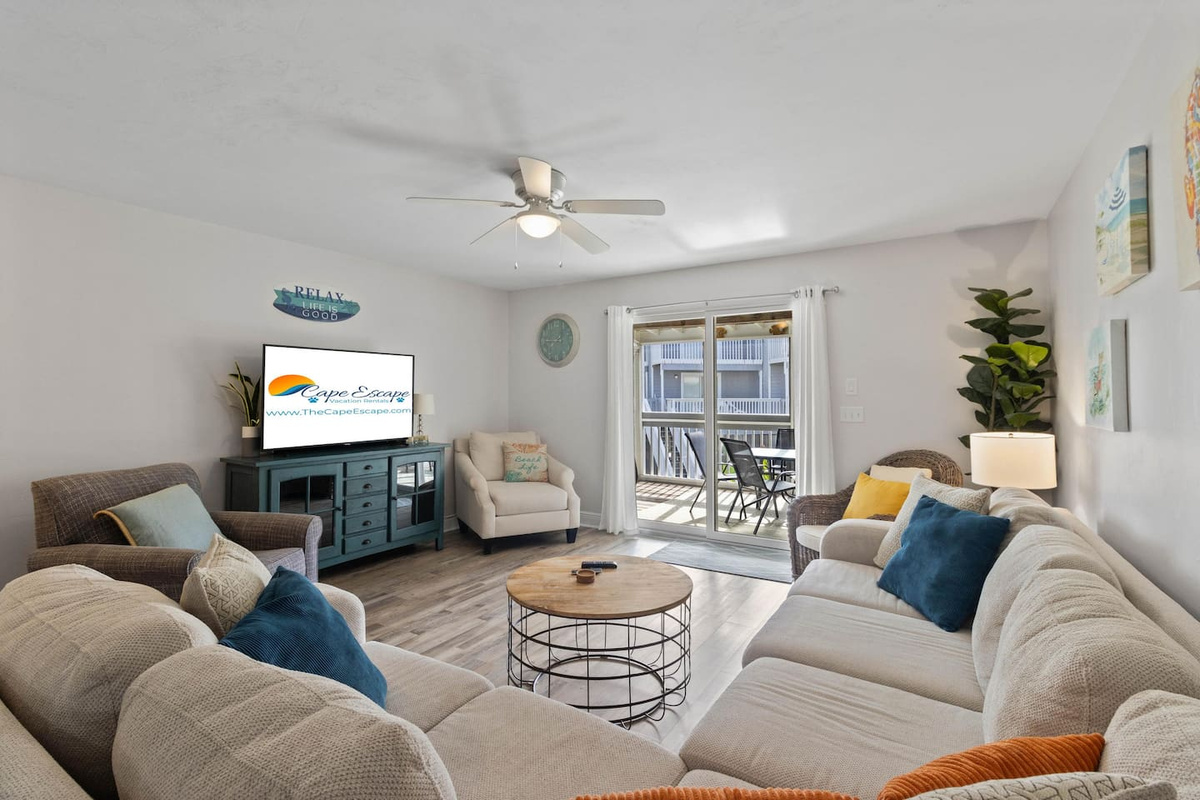 Kick back and spread out after a beach day &mdash; the whole crew lands here, smart TV on, nobody fighting for the couch.