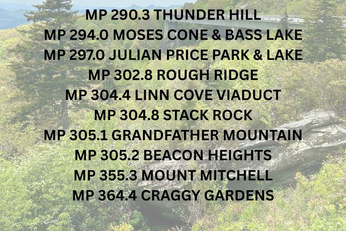 Some Nearby Amazing View Points on the Blue Ridge Parkway! Come stay @ WishYouWereHere7Devils for your Leaf Peeping late September to mid October!