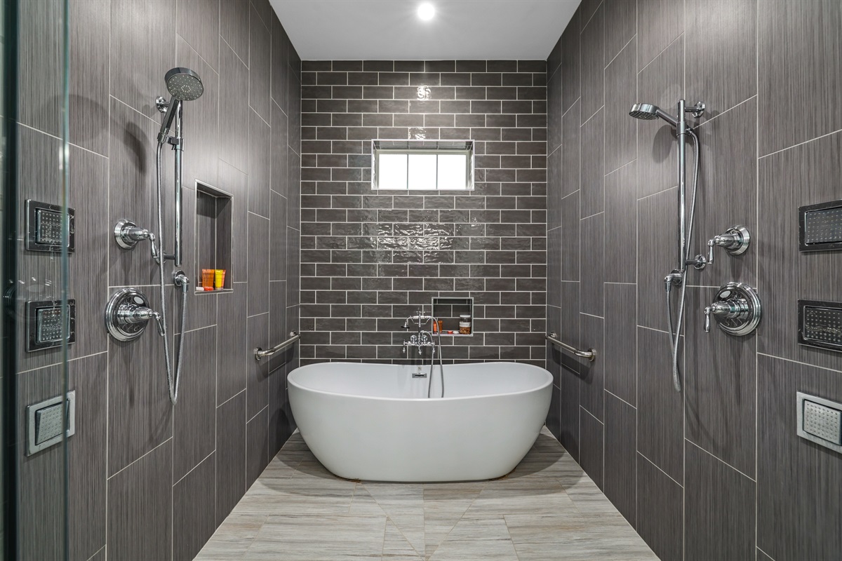 Primary bathroom with private spa features