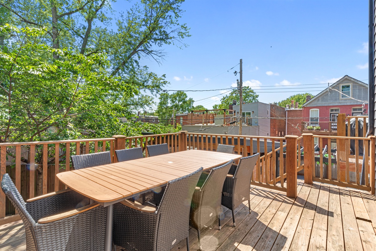 Enjoy dinner outdoors or sip your morning coffee on the private back deck.
