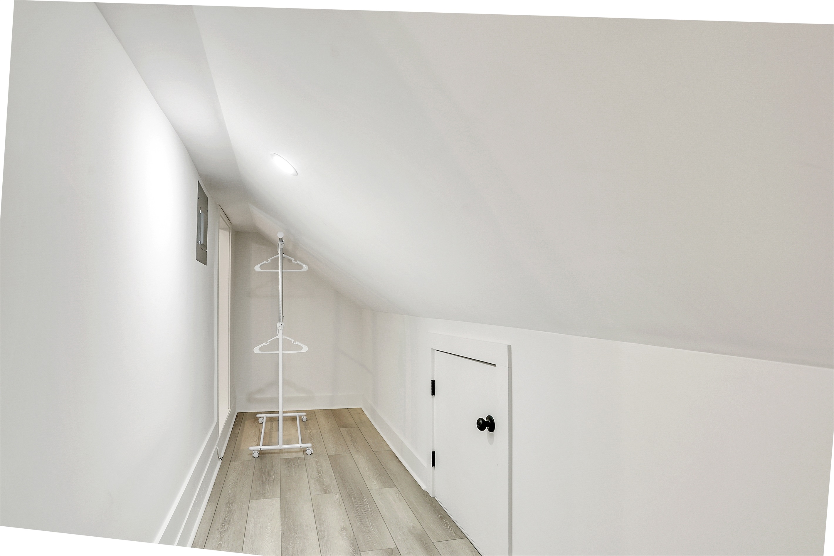 A large closet with plenty of space to unpack, store, and settle in comfortably.