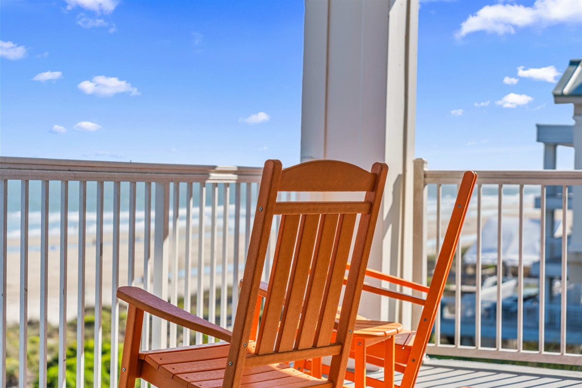 Oceanfront deck  | Morning Sunrise | 302 Oceanview | 1116 Ocean Blvd, Isle of Palms, SC | IOP Escapes