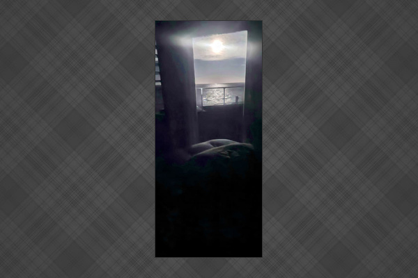 Romantic moonrise from bedroom