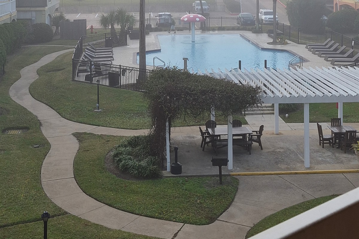 Better pictures coming soon - this was a foggy day - view of pool