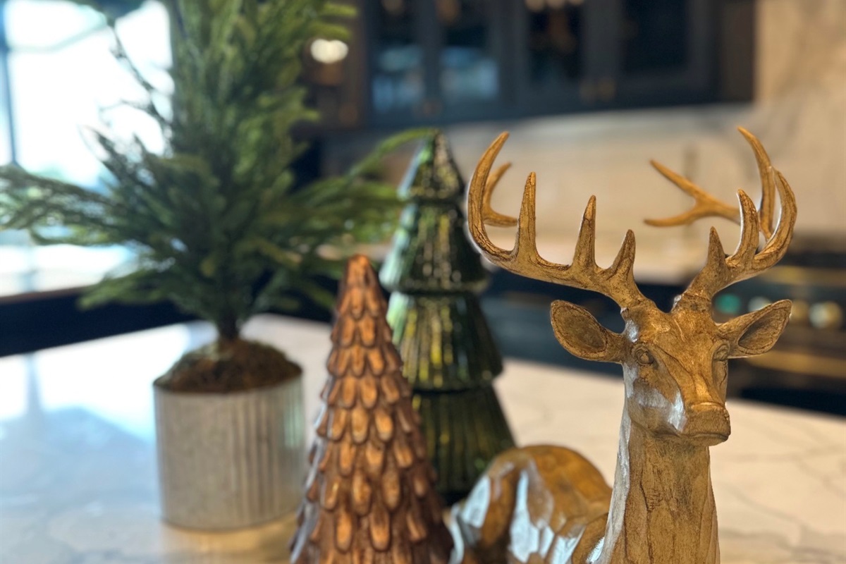 Warm, rustic holiday décor adds cozy, festive charm to your Broken Bow cabin stay. ✨🌲🦌