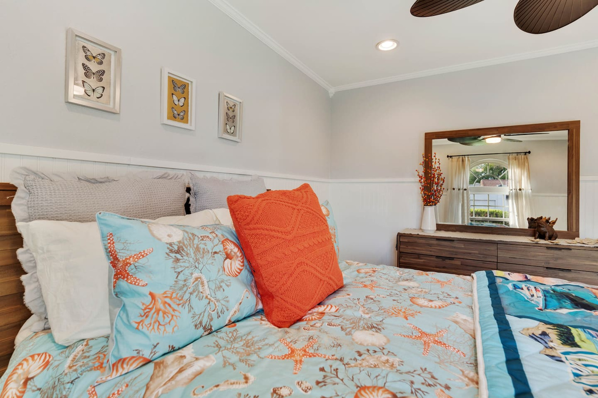 Every bedroom has plenty of space and a dresser