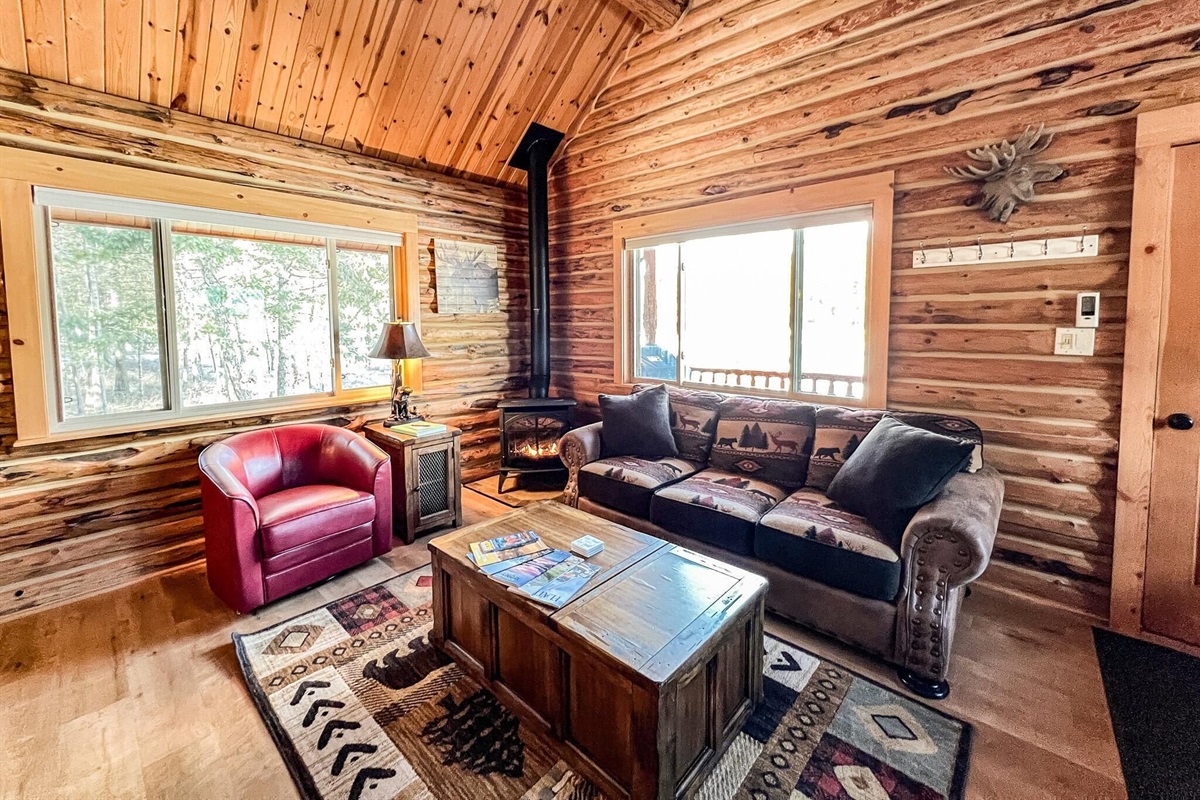 Living room with gas fireplace