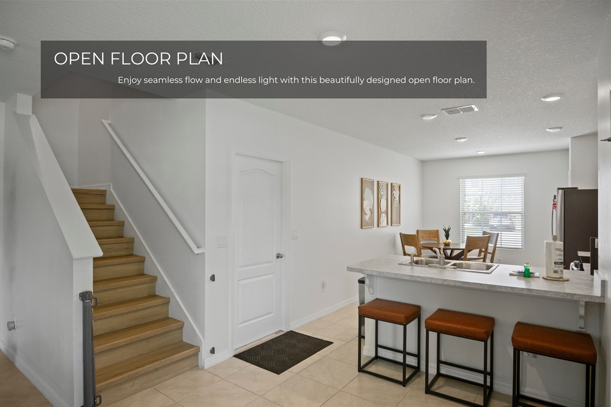Open floor plan designed for flow and comfort.