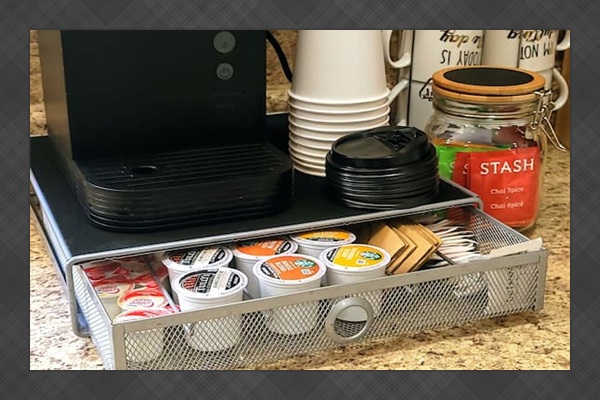 Coffee, creamer, sugar, and tea provided