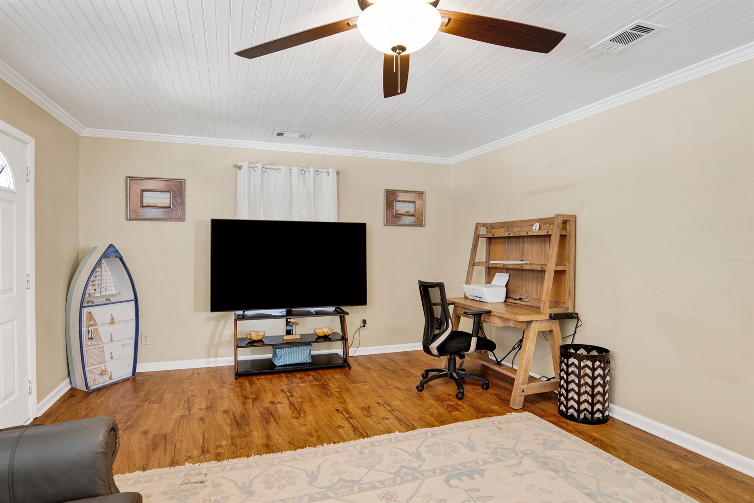 Work station with a printer