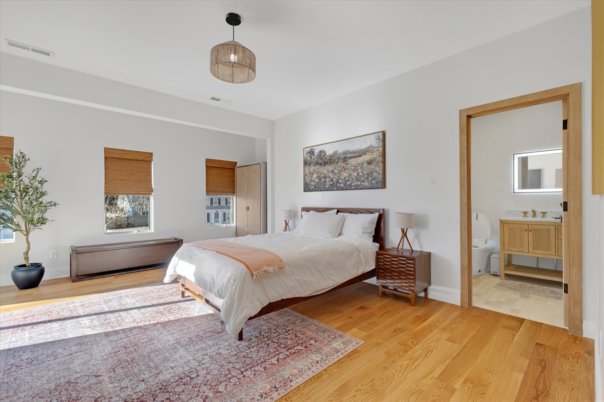 Another photo showing the location of the bathroom.  