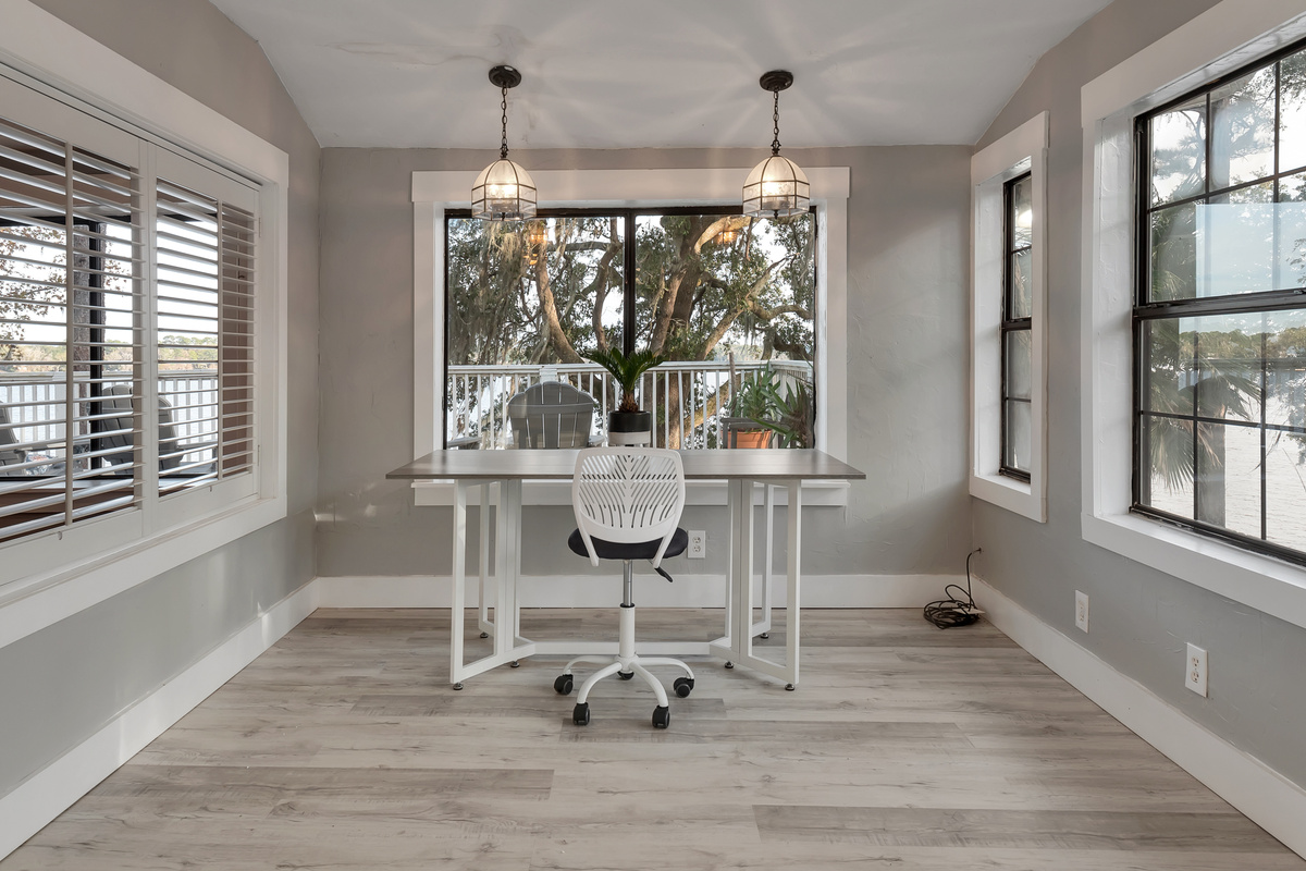 Workspace overlooking the water