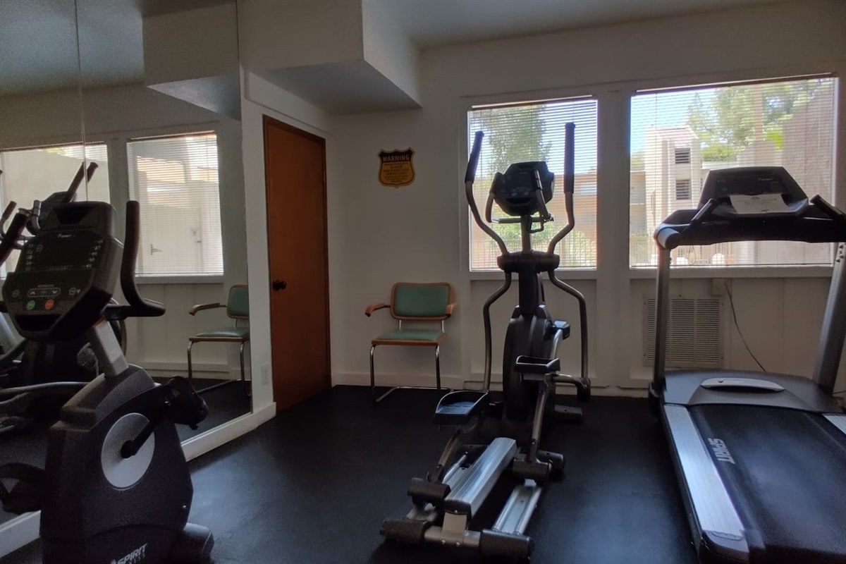 Cardio room downstairs in the clubhouse.  Weights are located upstairs.