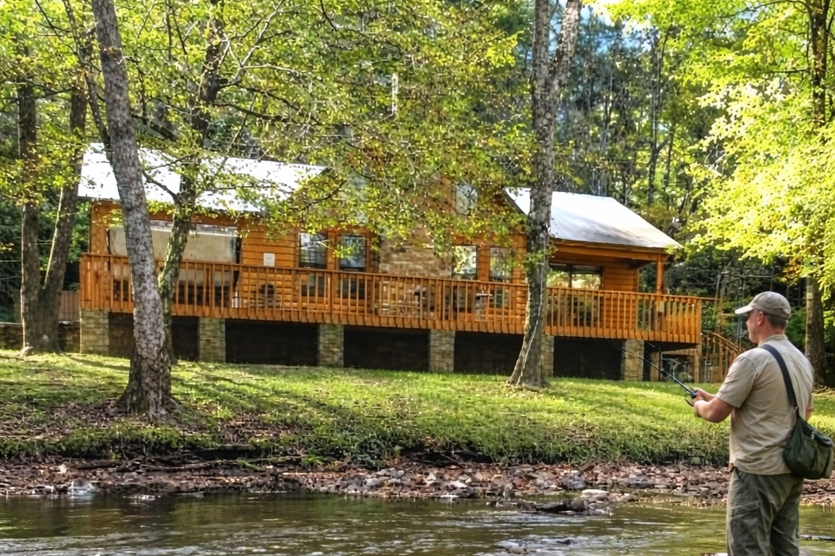 Cast a line just steps from the cabin