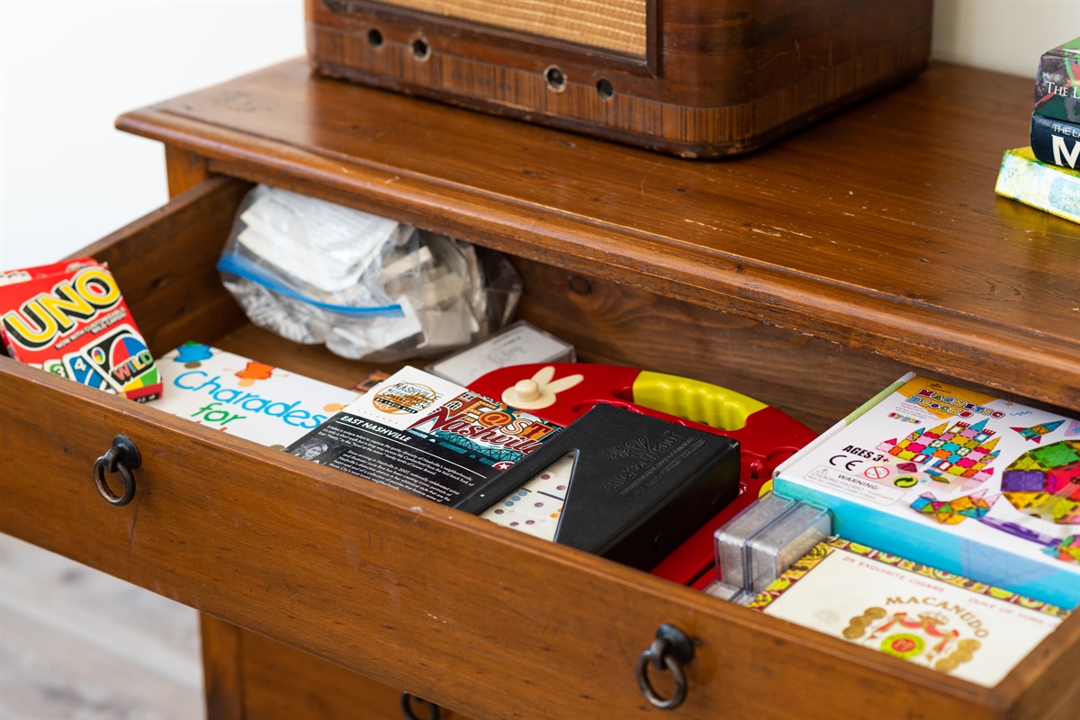 Family amenities: toys and games for the littlest guests.