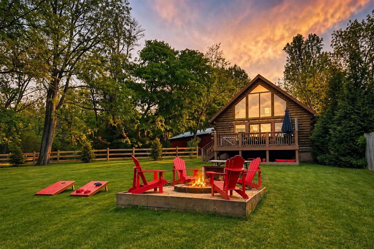 Cabin backyard