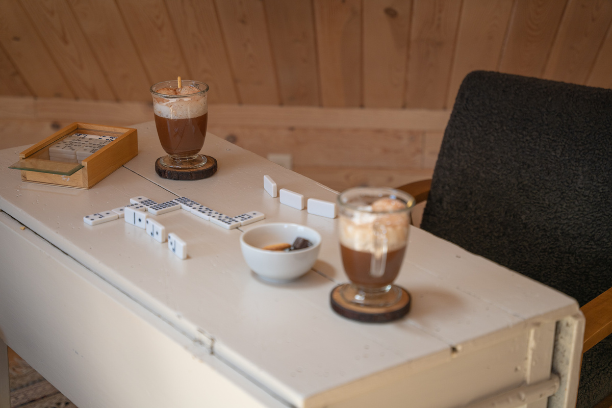Dominoes and Hot Chocolate!!  Why not?