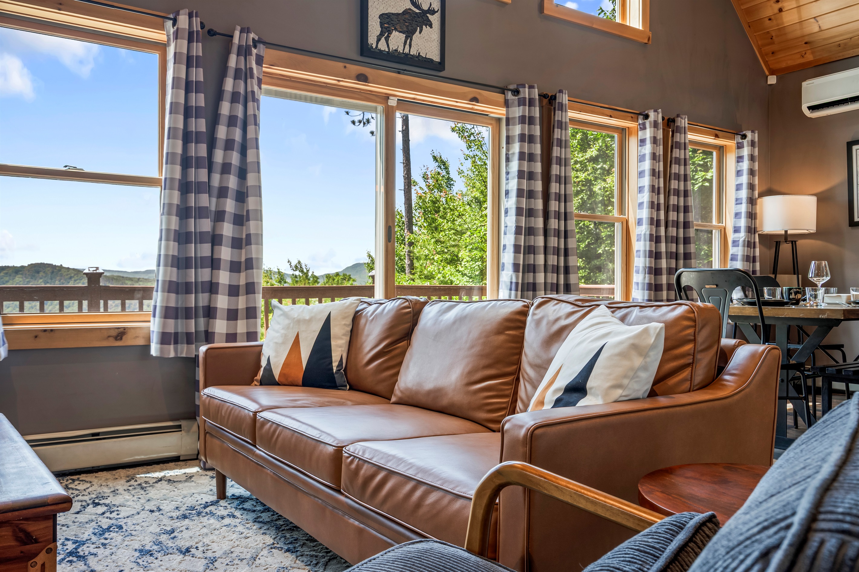 Enjoy mountain views without leaving the couch
