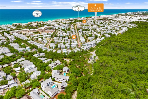 The beautiful Gulf beaches are just a short walk or quick tram ride away, making it easy to spend your days enjoying the sand, surf, and sunshine.  Seacrest is located in-between Rosemary & Alys Beach.