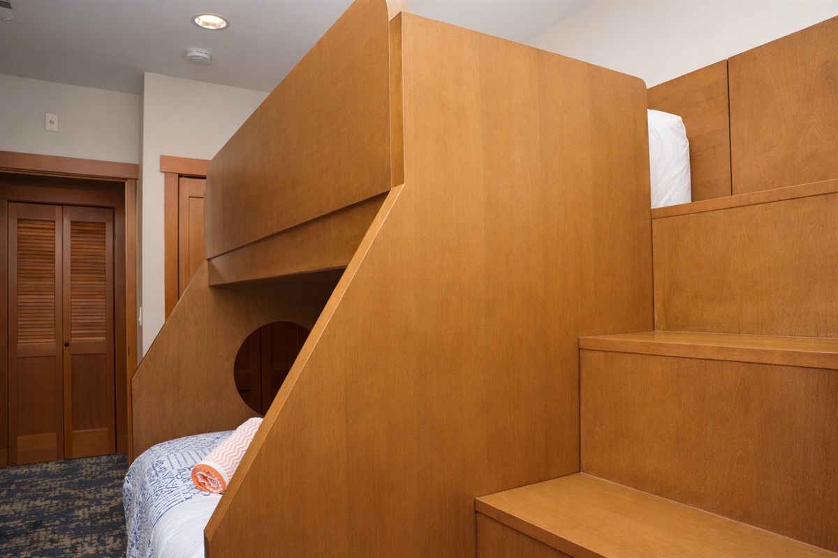 Bedroom #3 of 3: TV + Bunk beds: full-sized bottom bunk with twin sized top bunk