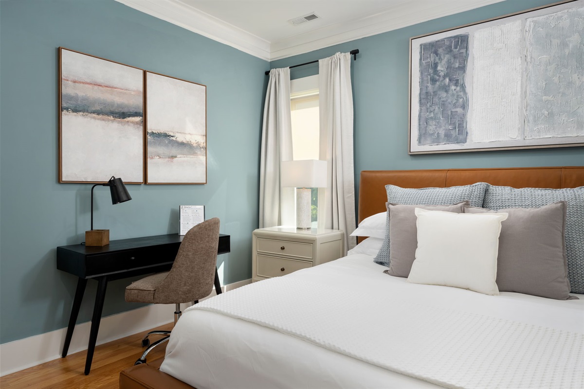 Dedicated desk space in the primary suite — perfect for remote work or quiet mornings.