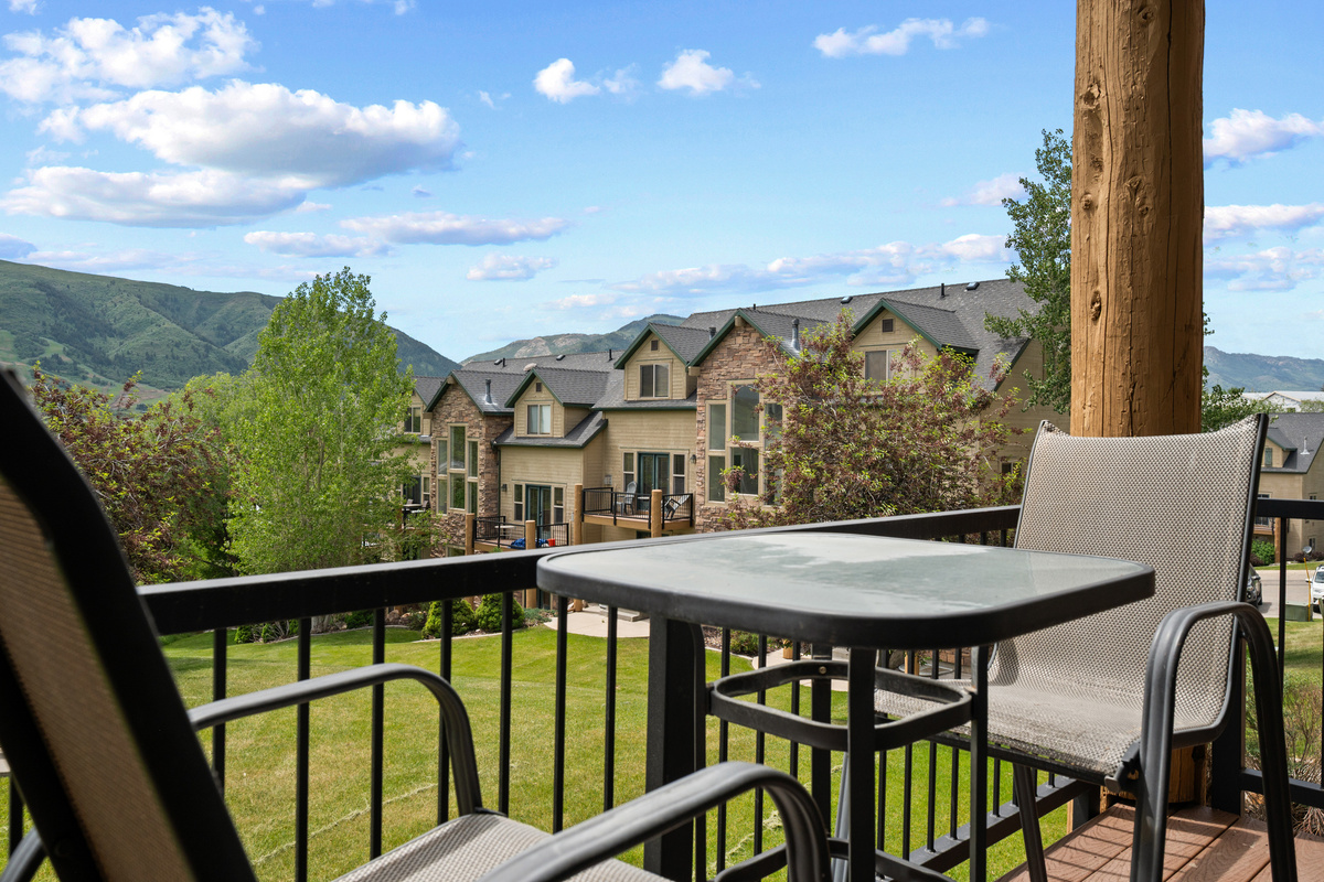 Relax on the private balcony and soak in sweeping mountain views in every season.