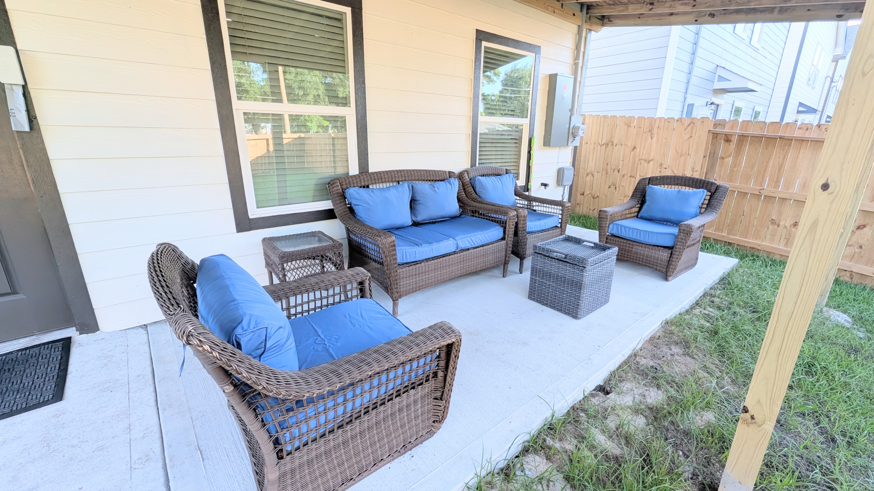 Plenty of plush seating for the group to gather and enjoy the weather.