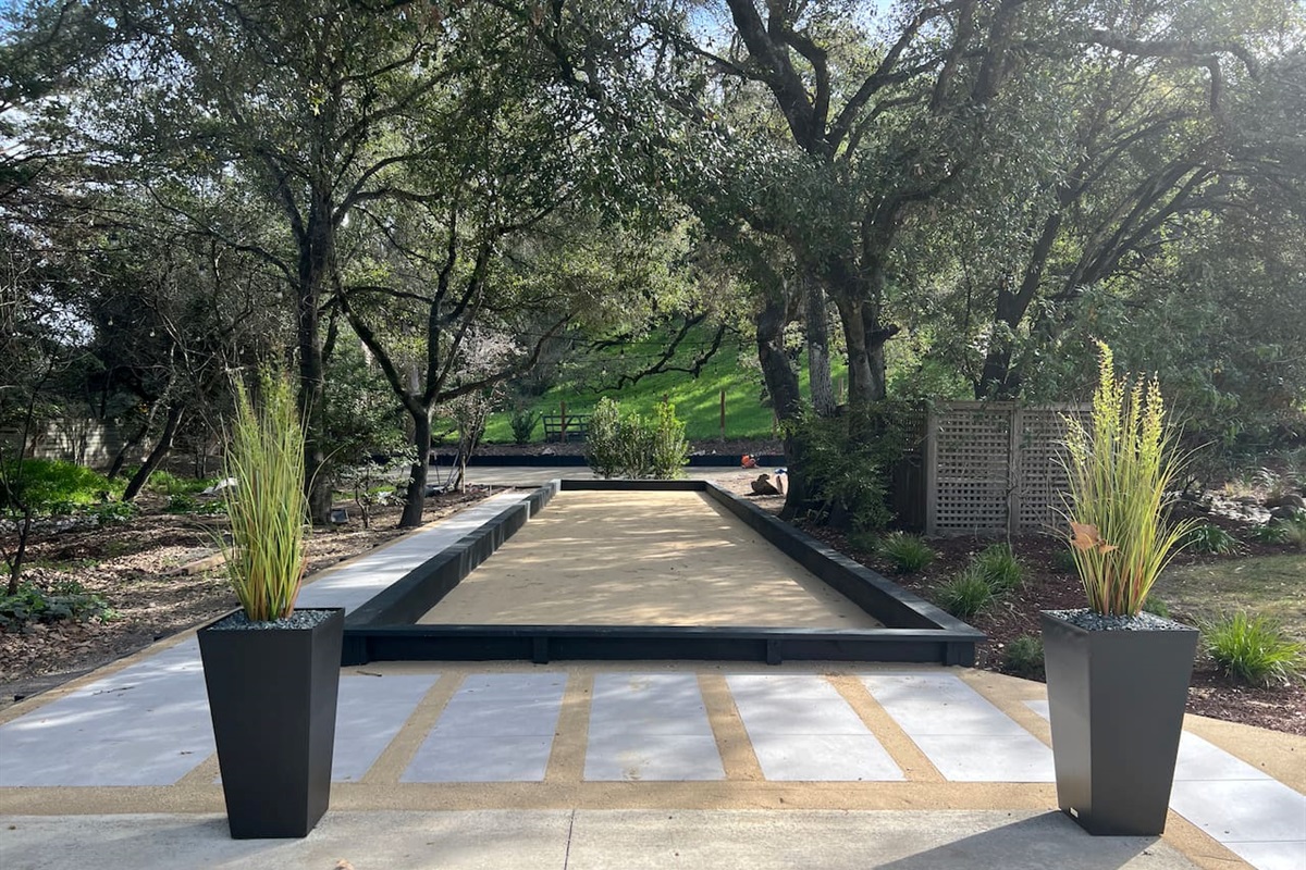 Full-sized bocce court is ready for your serious and not-so-serious competitions!