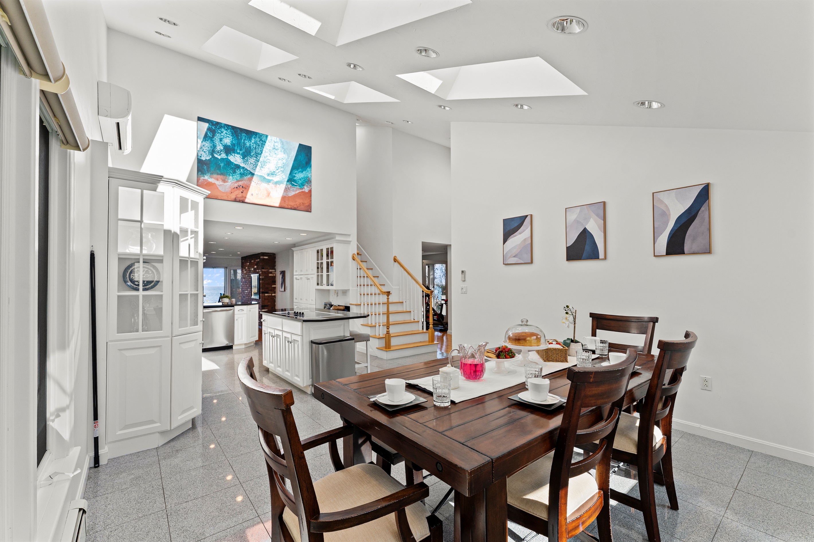 A cheerful dining area with plenty of natural light.