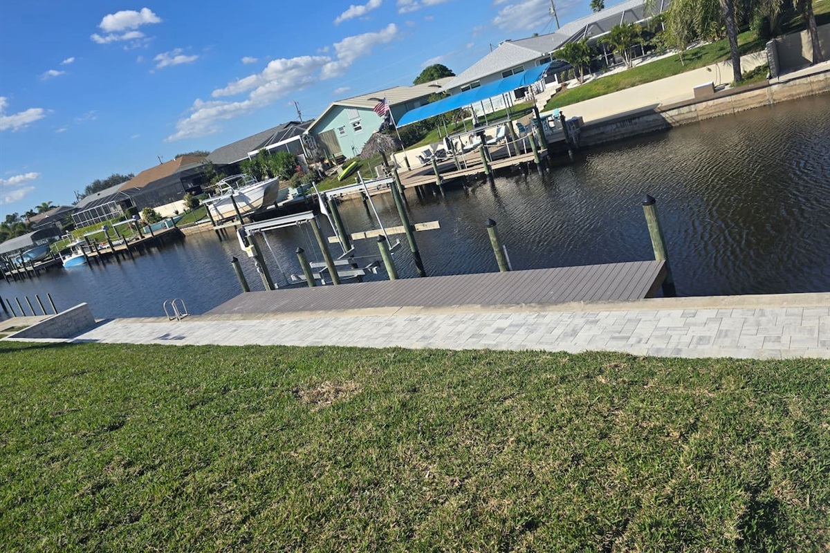 Brand-new paved dock area