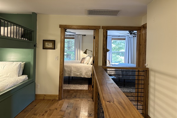 South facing bedrooms open to loft room