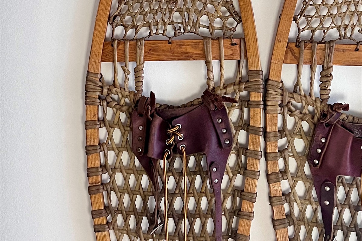 140 year old snowshoes fit our rust outdoorsy theme