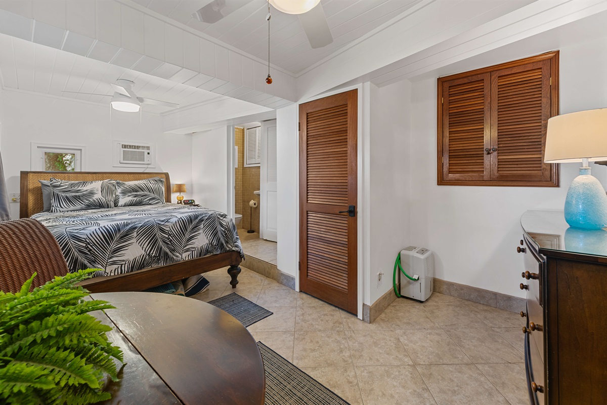 The cottage is located only a few steps from the front door.  It has it's own private entrance and half bath.