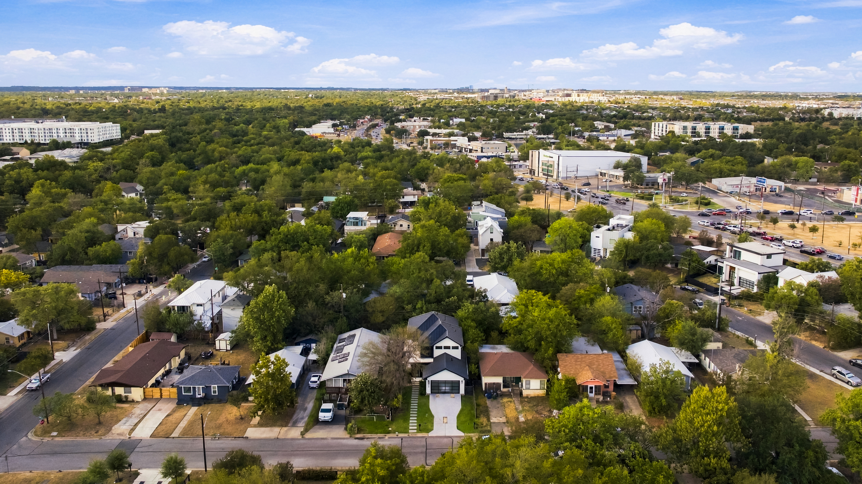 Tree-lined East Austin streets surround this centrally located home.