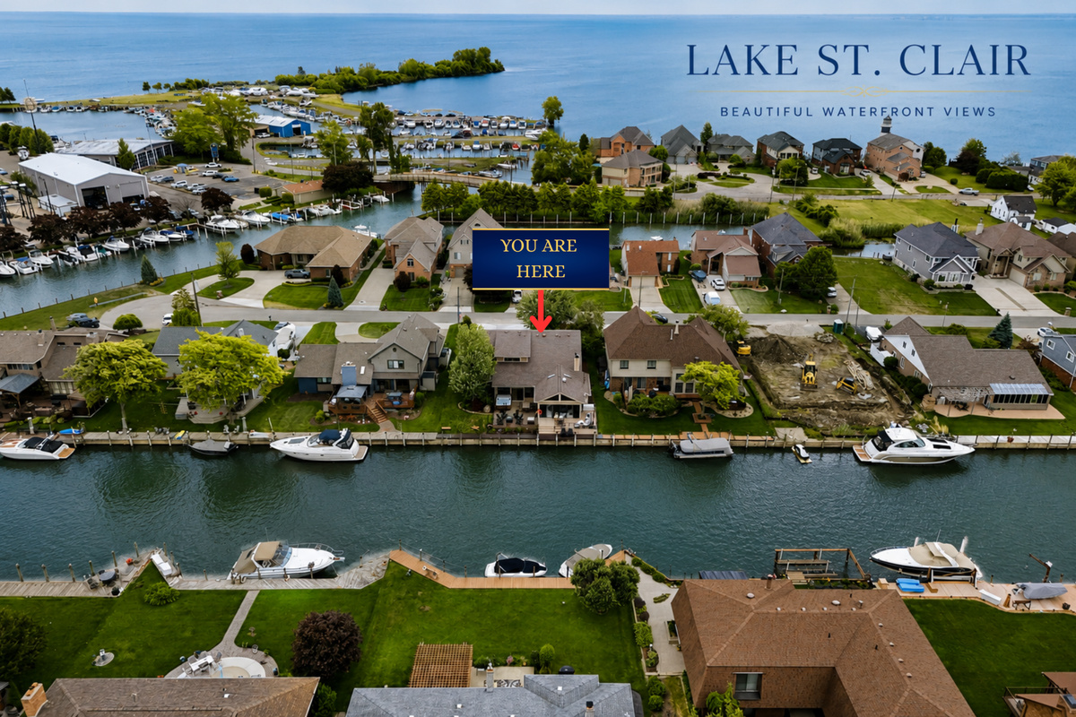 Expansive private driveway designed to accommodate multiple vehicles and a boat trailer. Perfect for enjoying everything Lake St. Clair has to offer.