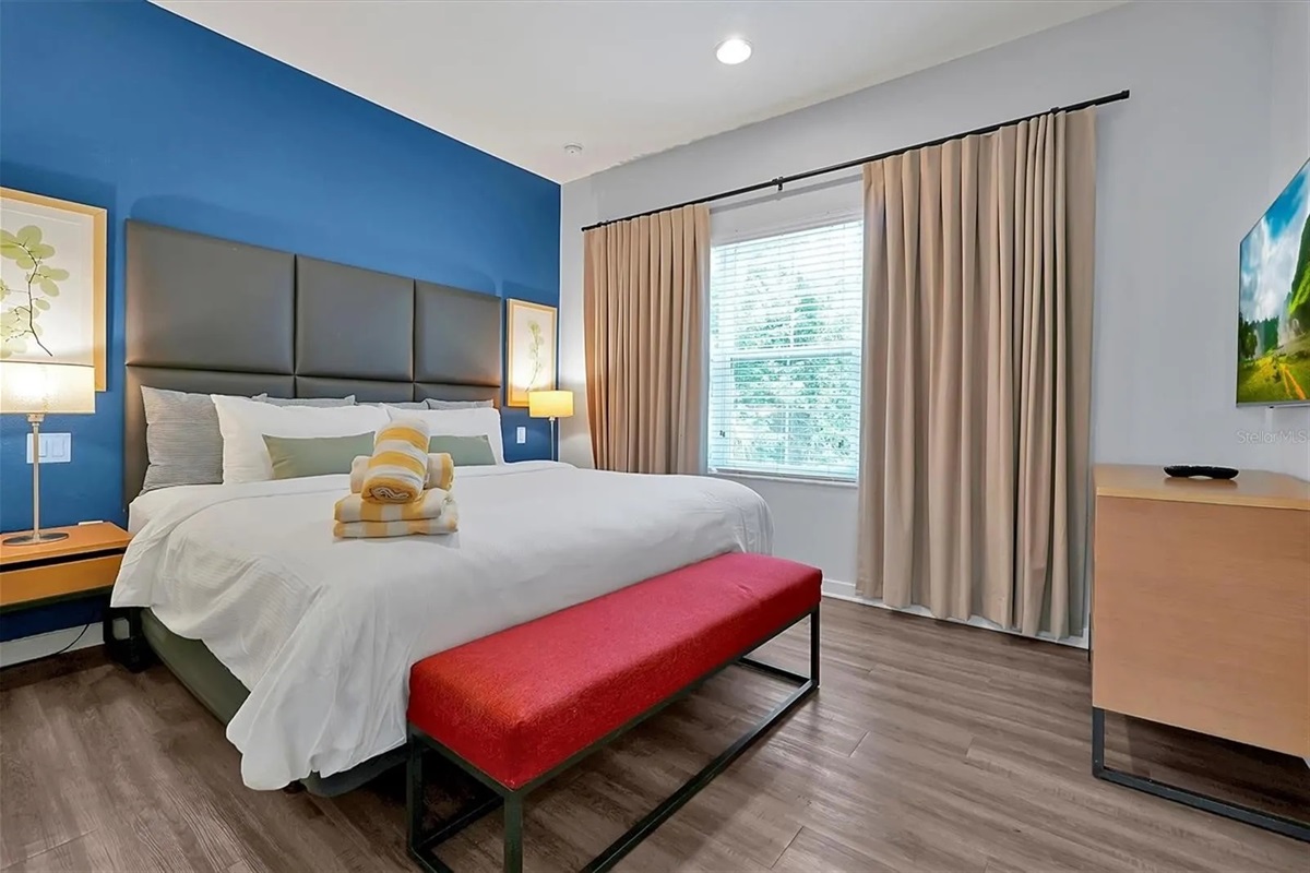 Master bedroom with king bed