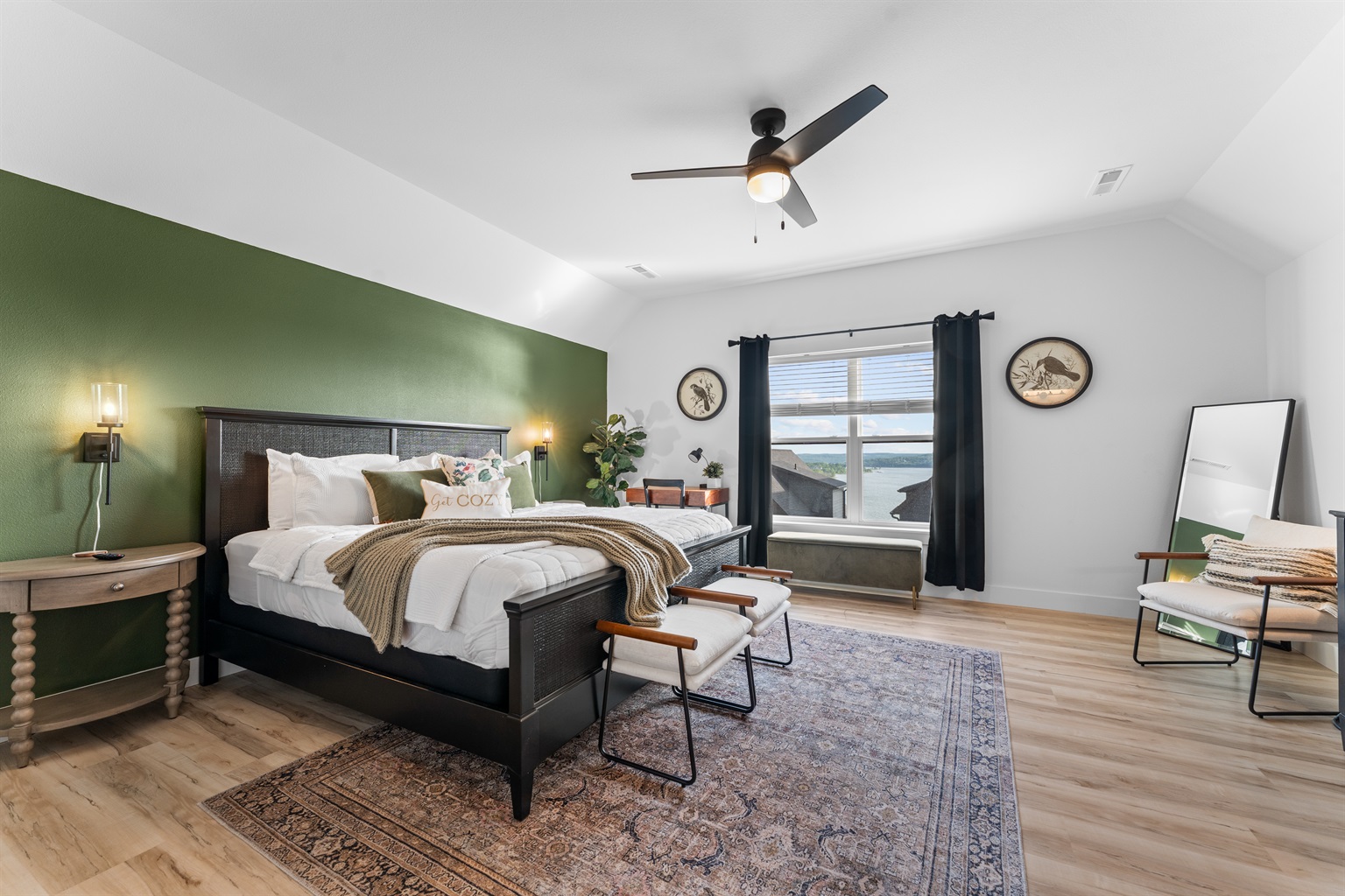 Gorgeous spacious primary suite with lake view