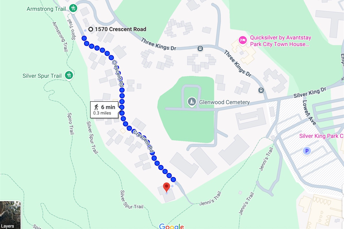 Walk to the Slope and Ski to First Time, Eagle or 3 Kings: 6 mins