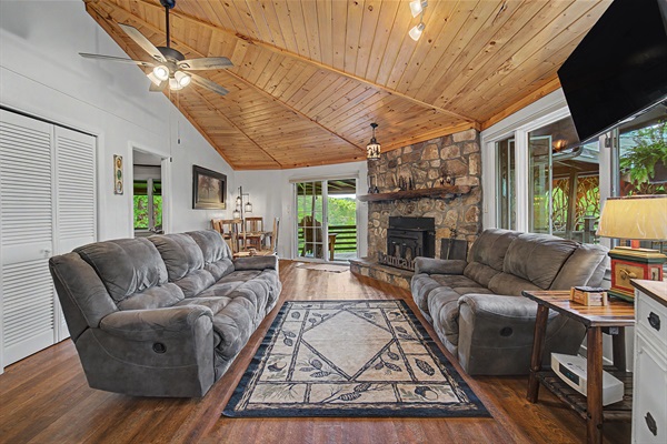 Living Room with Cozy Furniture and Tons of Natural Light