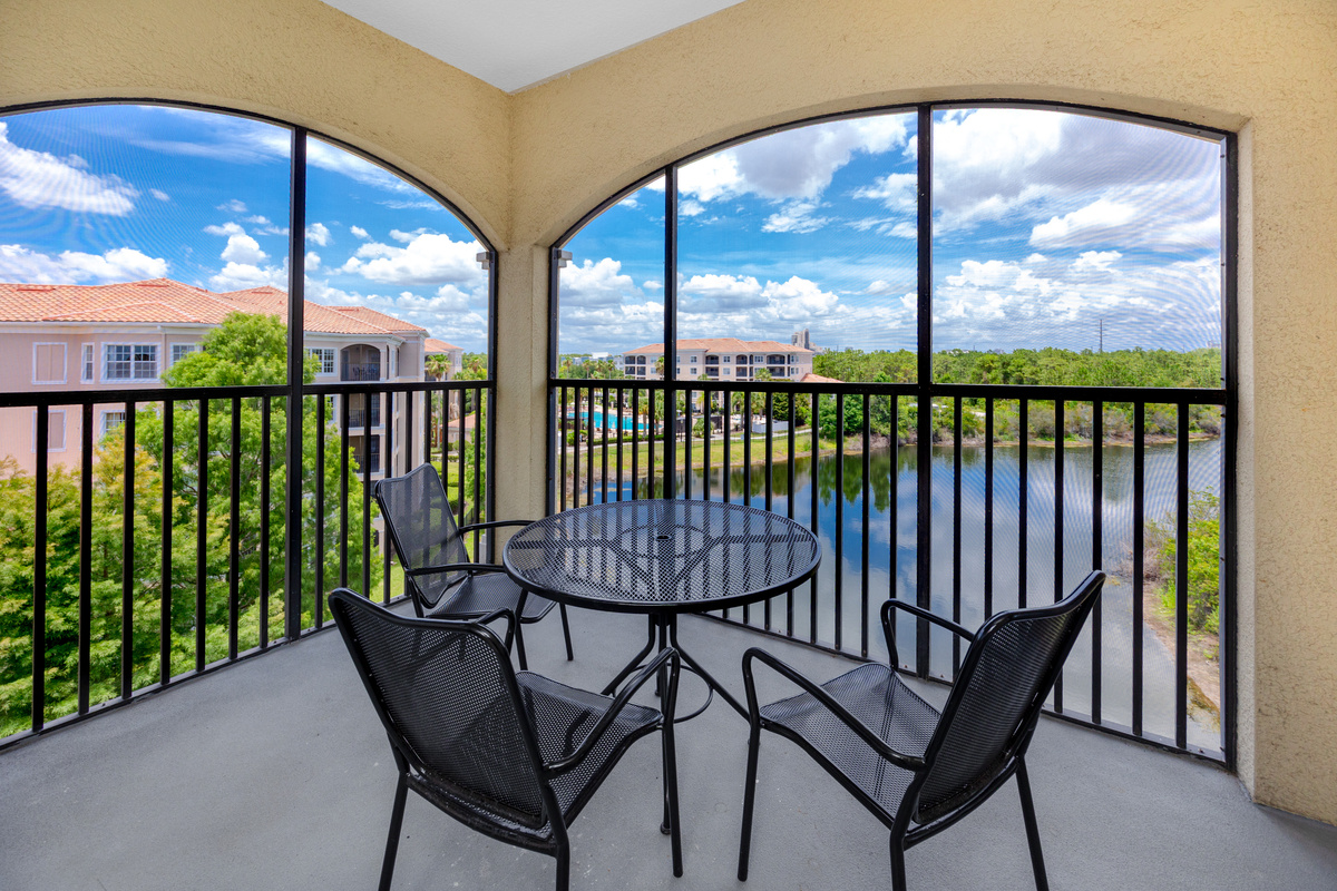 Lakefront balcony 