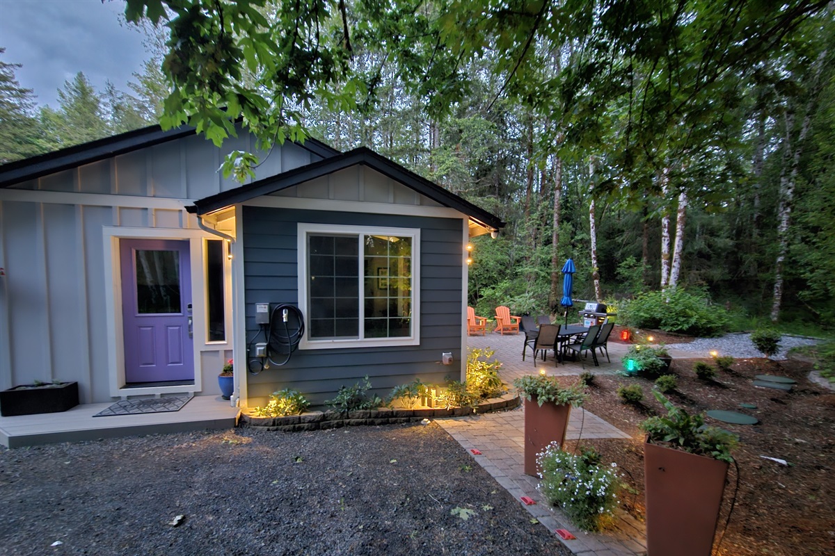 Twilight brings garden magic as the colorful landscape lights illuminate, the daytime critters bed down, and the owls begin to stir.