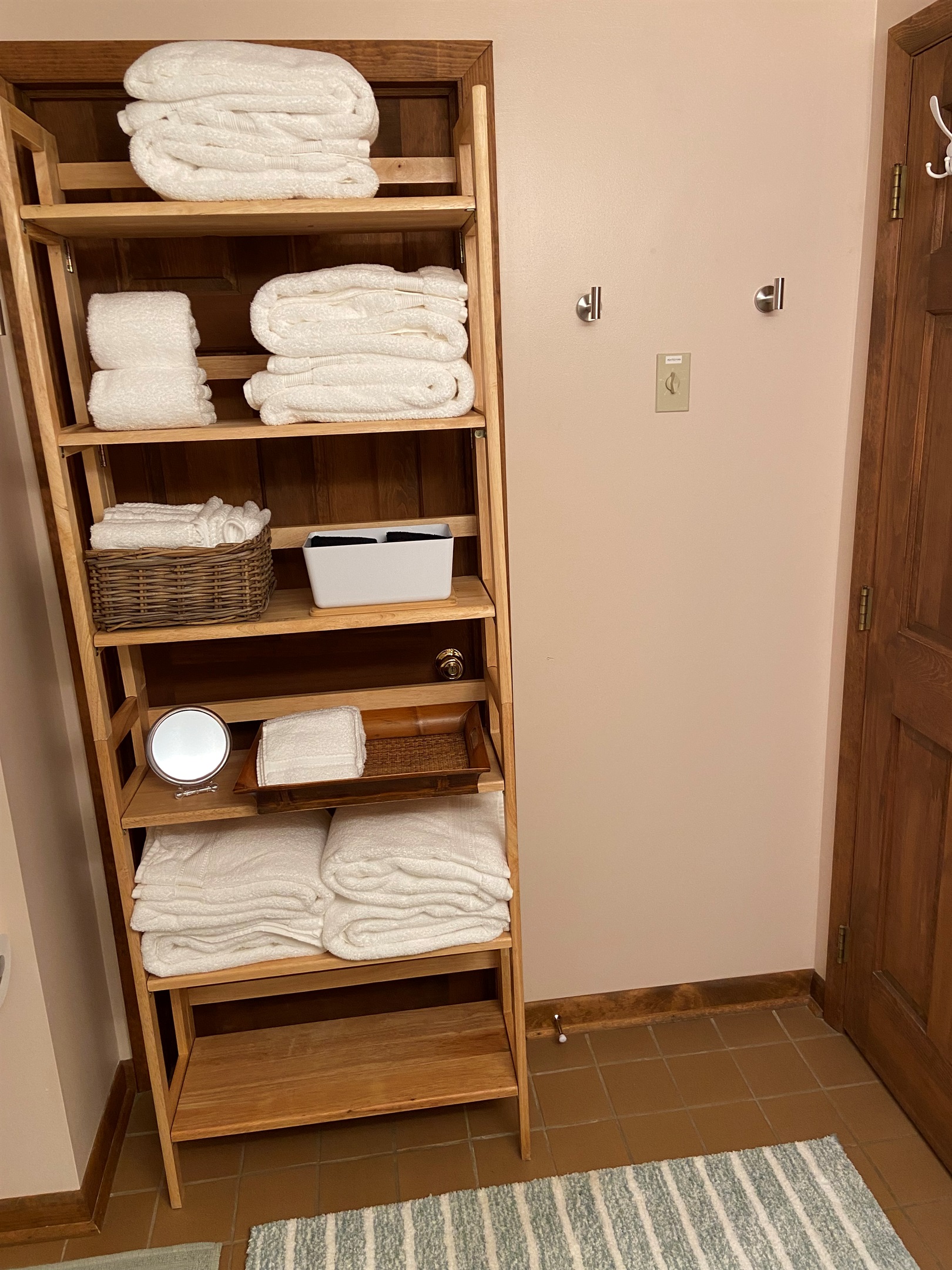 Plenty of storage in the bathroom