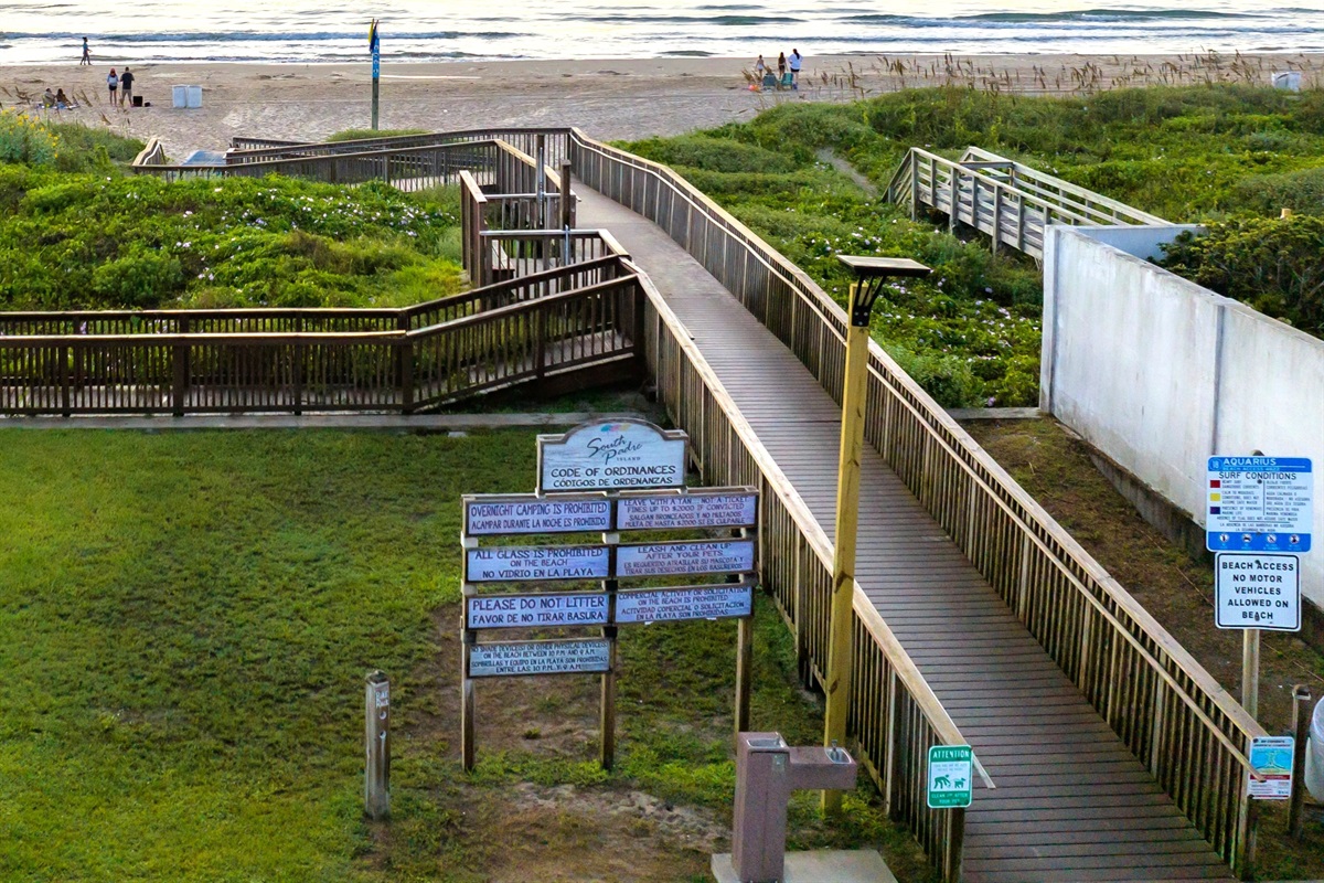 The beach walkway, right across the street from Orion's Landing.