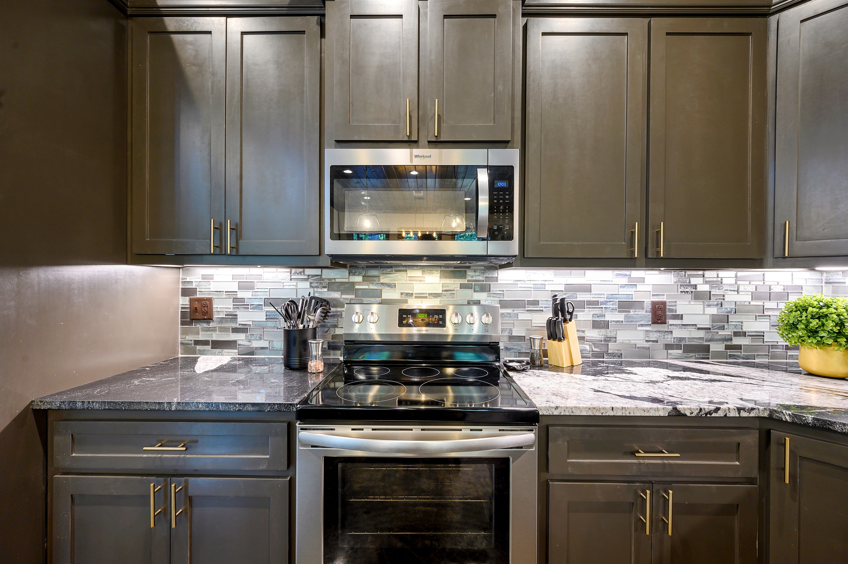 Modern kitchen with sleek appliances 