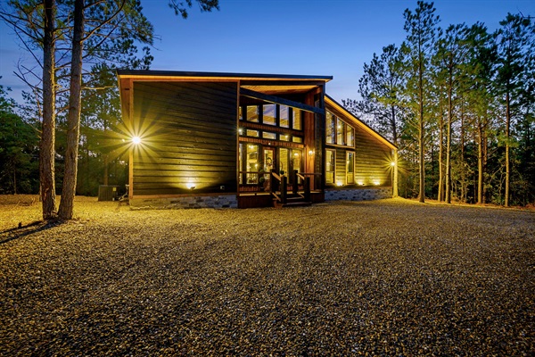 Golden hour perfection at this high-end, modern mountain escape.