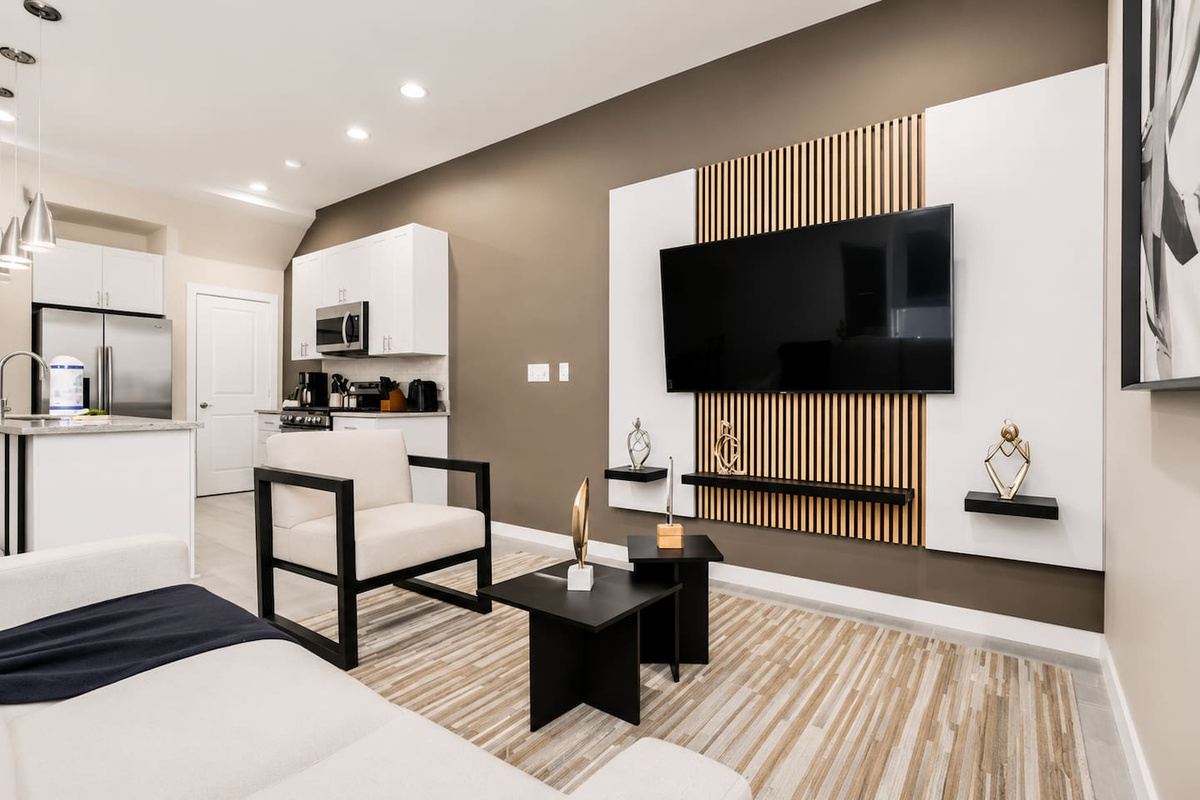 Relax in the stylish, open-plan living space, designed for comfort and convenience.