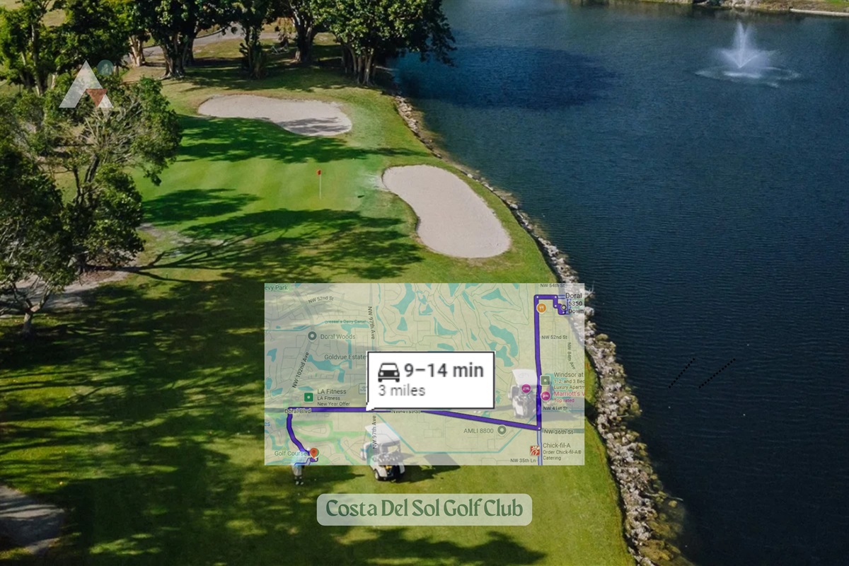18 hole public golf course with a driving range, putting greens with practice bunkers, full service pro-shop and on-site restaurant / bar tucked inside the oldest residential community in t
