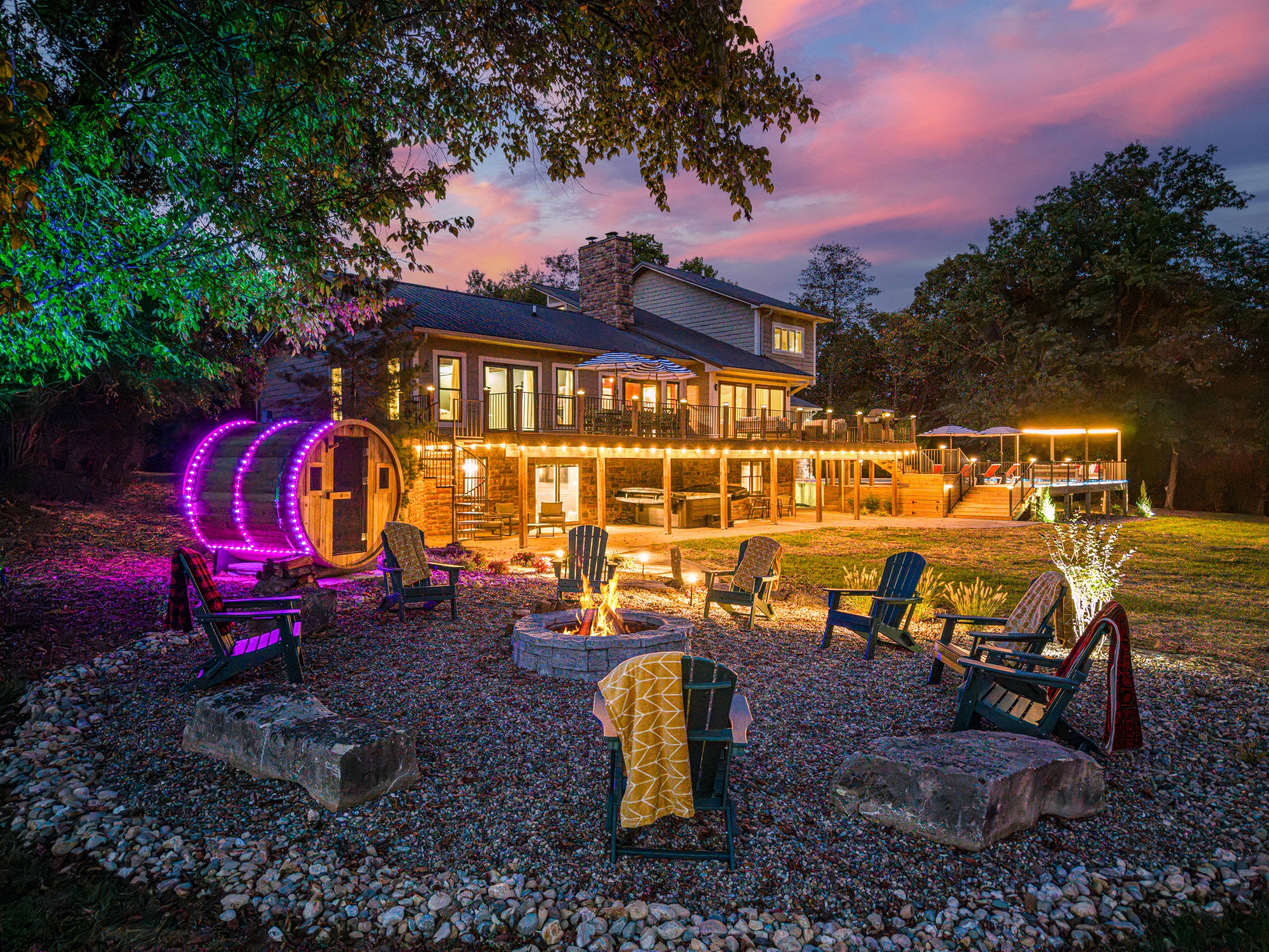 Welcome! This house is loaded with 5 star amenities...nothing has been spared!  Over 11 acres of privacy and 7700 square feet of living space...room to spread out. Super close to distilleries and 3 miles to downtown Bardstown. But you won't want to leave!