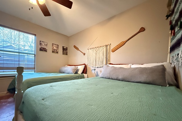All bedrooms come with TVs with Roku’s in guest mode. All you have to do is log into your favorite streaming apps and the TV will actually log you out upon your check-in date.